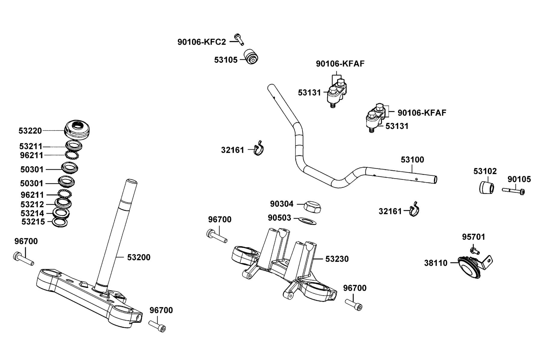 Nut Strg Stem — 90304-KHBH-900 — KYMCO exploded-view diagram