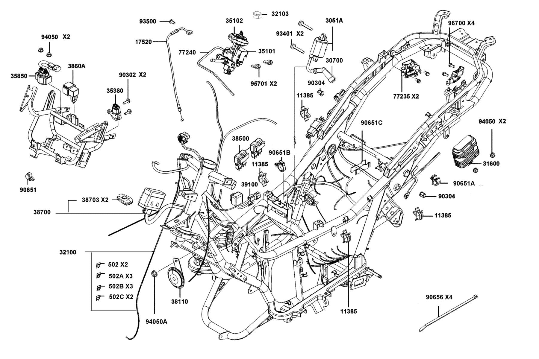 Nut Cap 6MM — 90304-ZZA6-E00 — KYMCO exploded-view diagram
