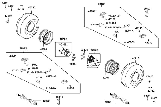 Half Shaft Rear-lh — 42250-ALC1-E00 — KYMCO exploded-view diagram