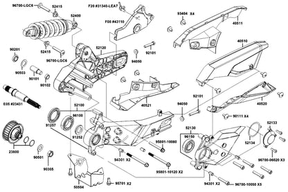 KYMCO Rear Cushion exploded-view diagram, CV3 550i ABS