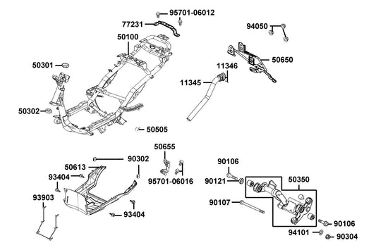 Nut U 10MM (c) — 90304-GHE8-C00 — KYMCO exploded-view diagram