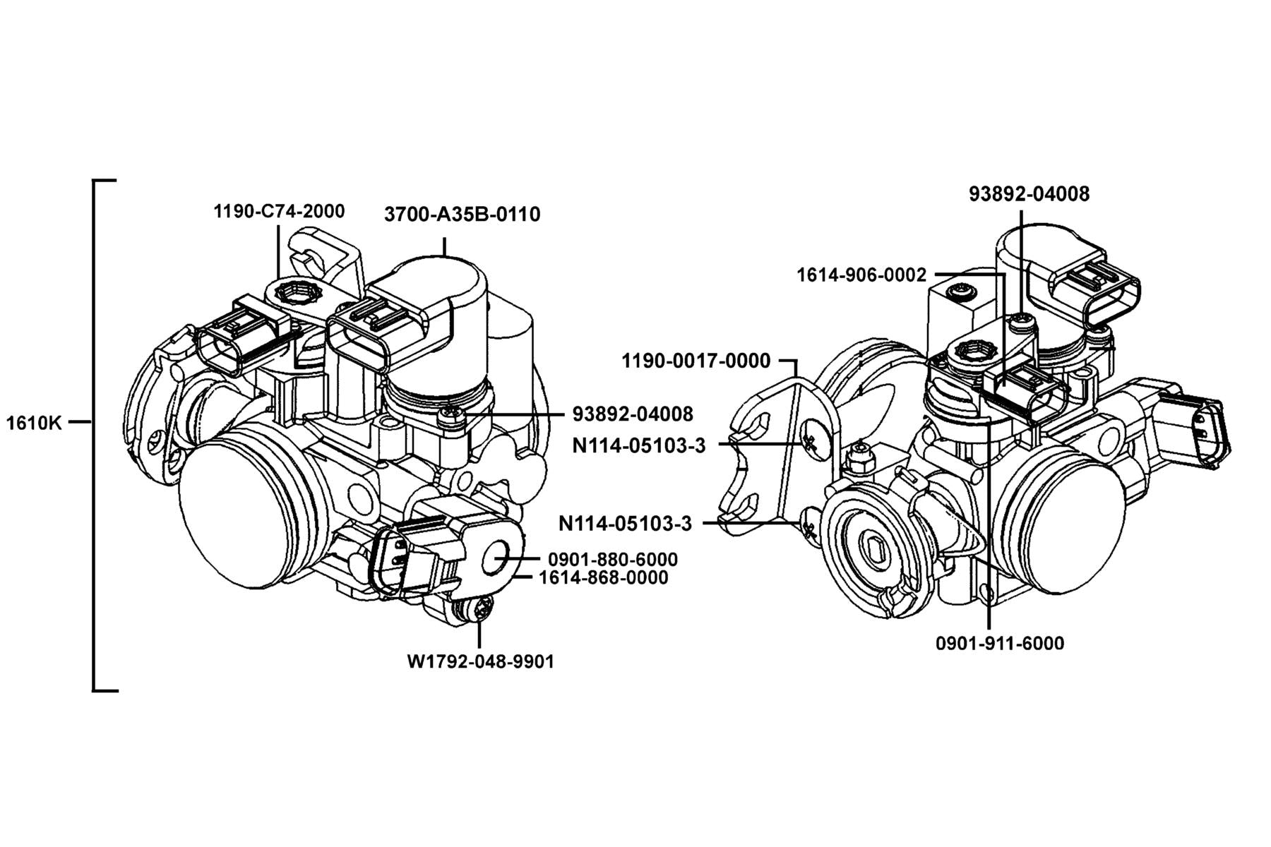 Screw Torx M5*0.8/TPS — W1792-048-9901 — KYMCO exploded-view diagram