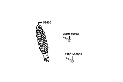 KYMCO Rear Cushion exploded-view diagram, Super 8 50