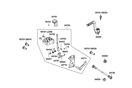 Stay Change Handle — 24710-ABC9-M00 — KYMCO exploded-view diagram