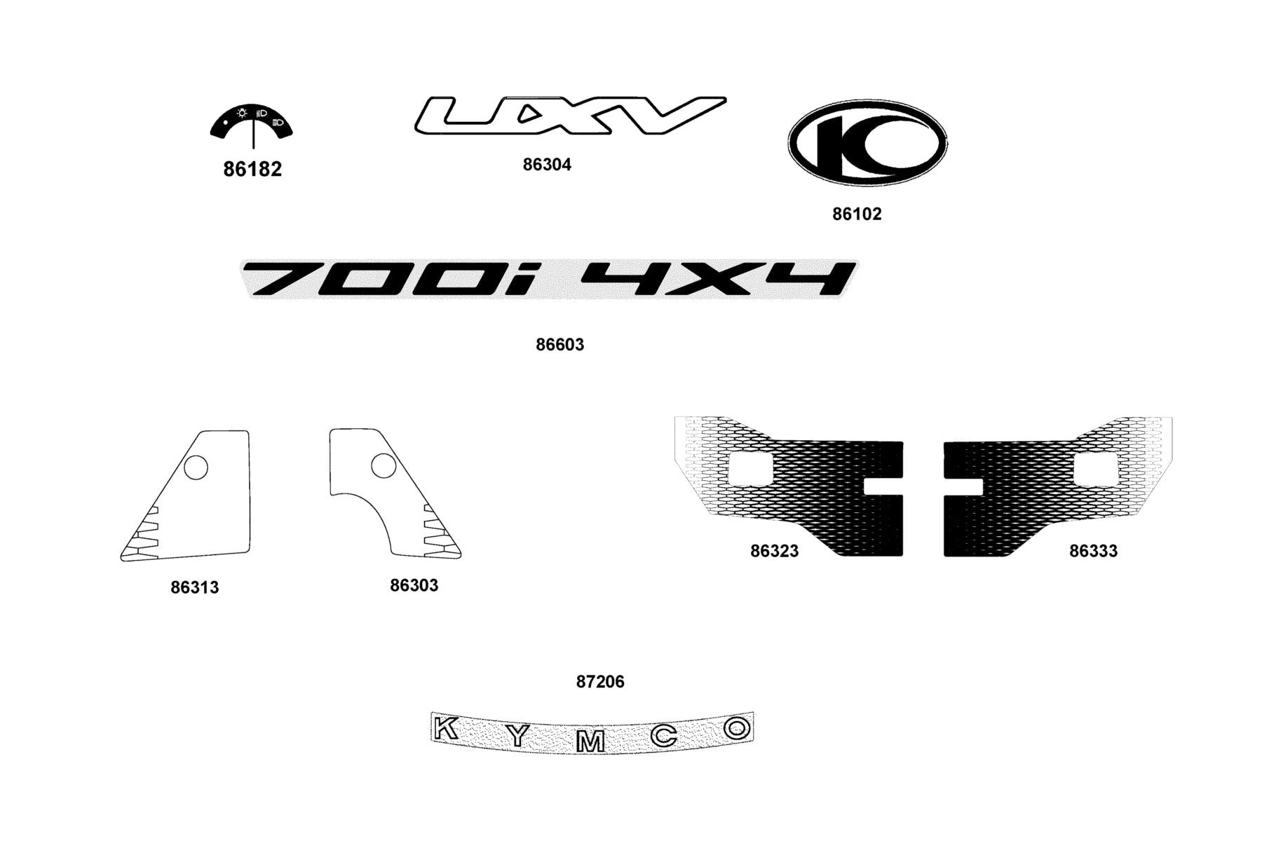 Emb Mark Kymco — 87206-AGA6-M30-T01 — KYMCO exploded-view diagram