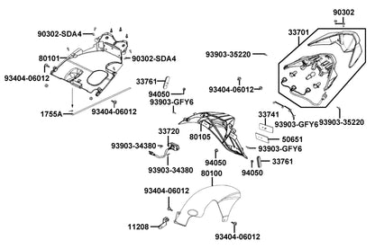 Bolt-wash 5*12 — 90302-PUA3-B51 — KYMCO exploded-view diagram