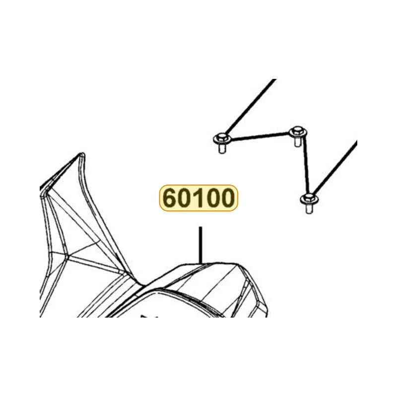 KYMCO Front Fender 60100-ABC9-M00-C3R, part location on the factory exploded-view diagram