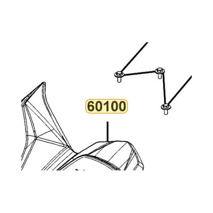 KYMCO Front Fender 60100-ABC9-M00-C3R, part location on the factory exploded-view diagram