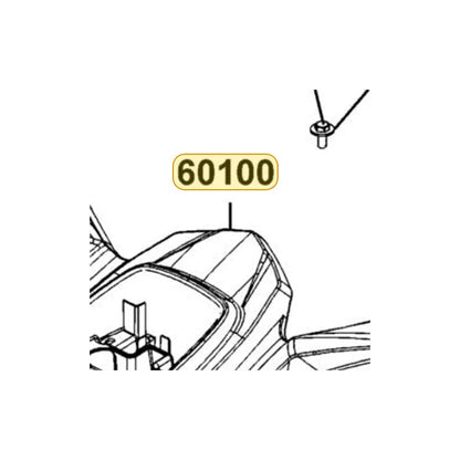KYMCO Front Fender 60100-ABC9-M00-KER, part location on the factory exploded-view diagram