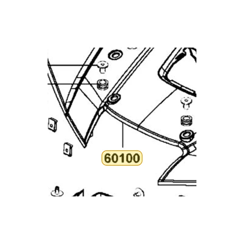 KYMCO Front Fender 60100-AGA8-E00-HGR, part location on the factory exploded-view diagram