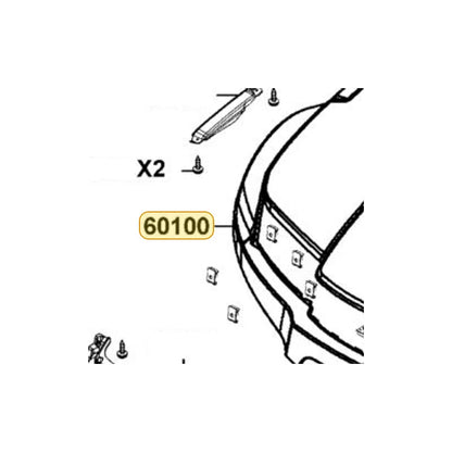KYMCO Front Fender (Black) 60100-LKM8-900-N1R, part location on the factory exploded-view diagram