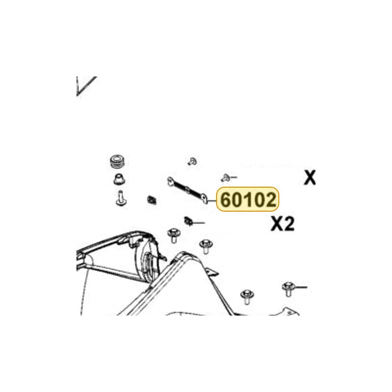 KYMCO Front Stay 60102-AGA1-M00, part location on the factory exploded-view diagram