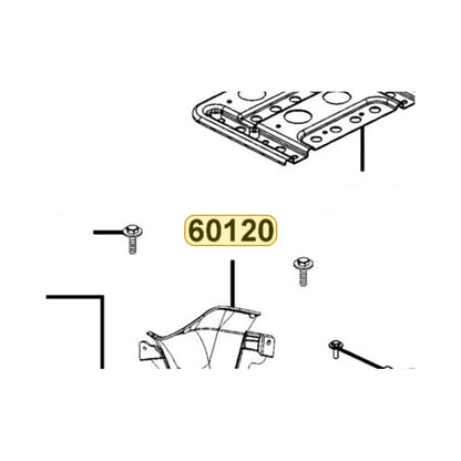 KYMCO Right Floor Cover (Black) 60120-ACC7-E00-N1R, part location on the factory exploded-view diagram