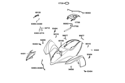 Nut Lock — 94050-LDE9-E00 — KYMCO exploded-view diagram
