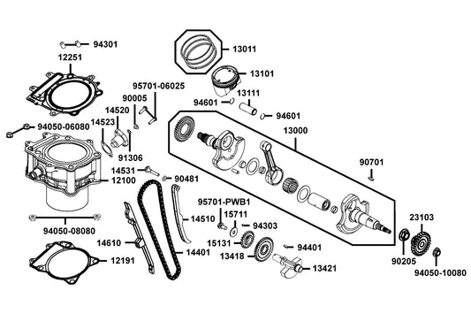Circlip Piston Pin 20MM — 94601-PWB1-900 — KYMCO exploded-view diagram