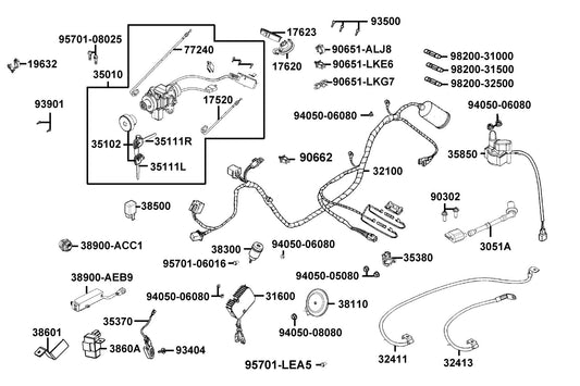 Blade Fuse 25A — 98200-32500 — KYMCO exploded-view diagram