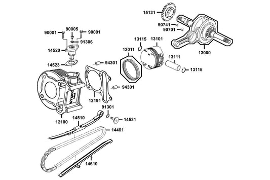 O-ring 15.2X1.5 — 91301-GLR0-005 — KYMCO exploded-view diagram