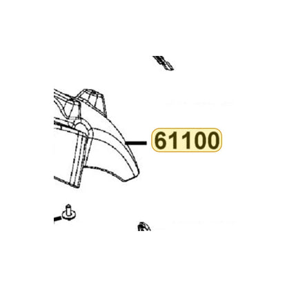 KYMCO Front Fender 61100-AEB9-E00-35P, part location on the factory exploded-view diagram