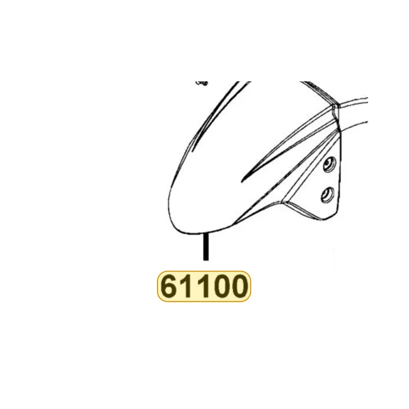 KYMCO Front Fender 61100-LDC8-E10-Y3P, part location on the factory exploded-view diagram