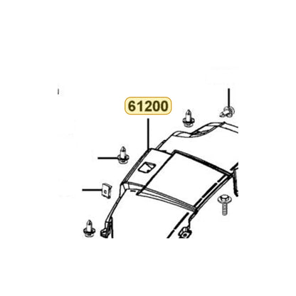 KYMCO Right Front Fender 61200-ALE8-600-CKP, part location on the factory exploded-view diagram