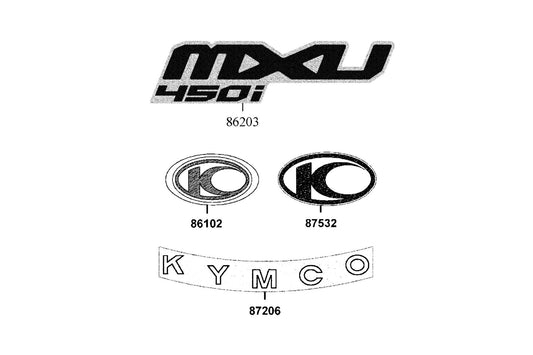 Emb Mark Kymco — 87206-AEB8-M30-T01 — KYMCO exploded-view diagram
