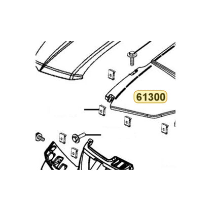 KYMCO Left Front Fender 61300-ALE8-E00-HSR, part location on the factory exploded-view diagram