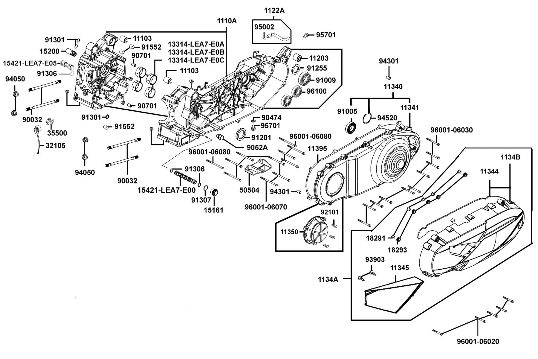 O-ring 10*1.6 — 91301-2L00-001 — KYMCO exploded-view diagram