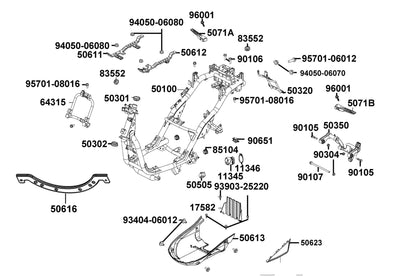 Nut U 10MM(C) — 90304-PUA3-B50 — KYMCO exploded-view diagram