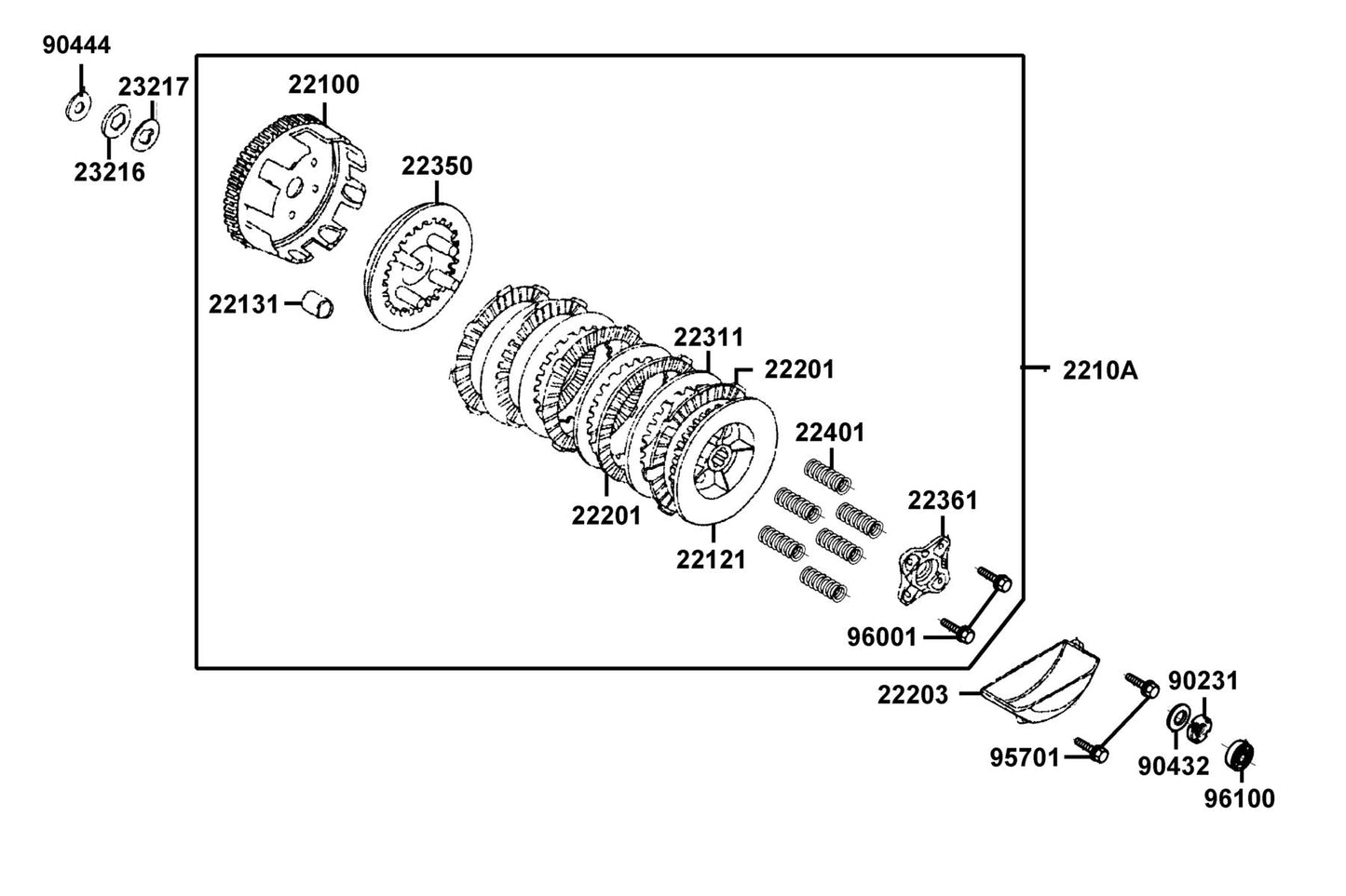 Oil-separating Cover — 22203-LCA7-C10 — KYMCO exploded-view diagram
