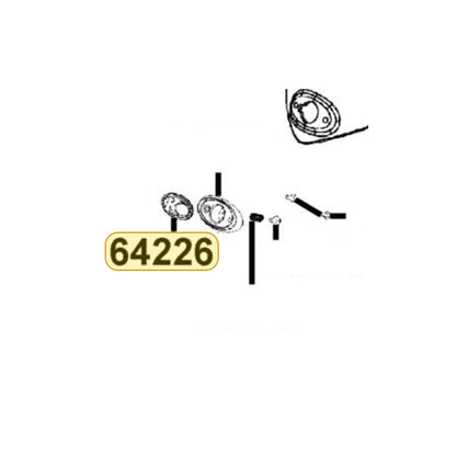 KYMCO Cosmetick-Logo 64226-LEA7-C00, part location on the factory exploded-view diagram