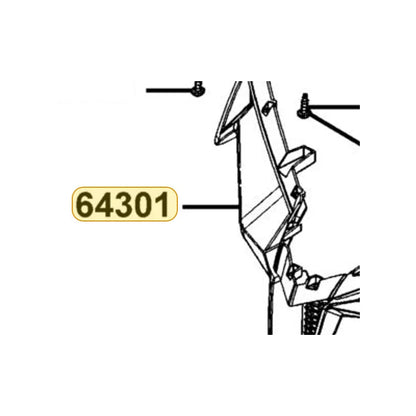 KYMCO Front Cover (Black) 64301-ABC9-M00-N1R, part location on the factory exploded-view diagram