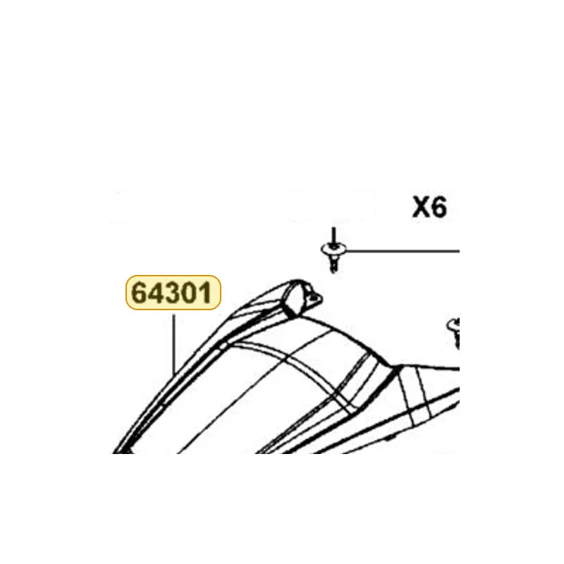 KYMCO Front Panel 64301-AGA8-E00-HGR, part location on the factory exploded-view diagram