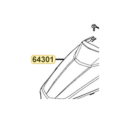 KYMCO Front Cover 64301-LCA5-E00-C3R, part location on the factory exploded-view diagram