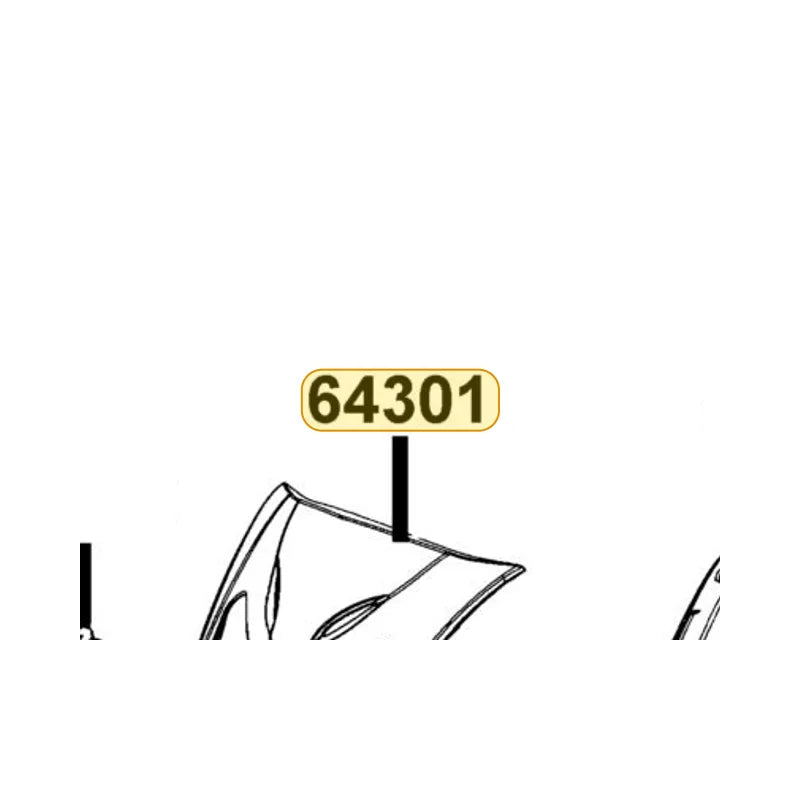 KYMCO Front Cover Silver Cristal 64301-LCB9-C10-21P, part location on the factory exploded-view diagram