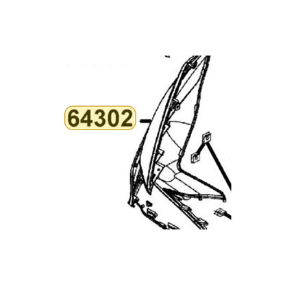 KYMCO Right Front Mold 64302-ABD2-C00-66P, part location on the factory exploded-view diagram