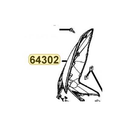 KYMCO Right Front Mold 64302-ABD2-C00-NYP, part location on the factory exploded-view diagram