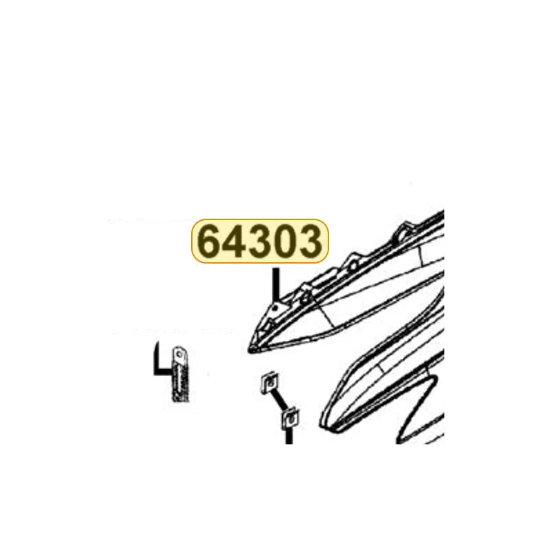 KYMCO Left Front Mold 64303-ABD2-C00-NYP, part location on the factory exploded-view diagram