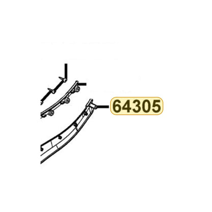 KYMCO Right Side Skirt 64305-ACC1-E10-89P, part location on the factory exploded-view diagram