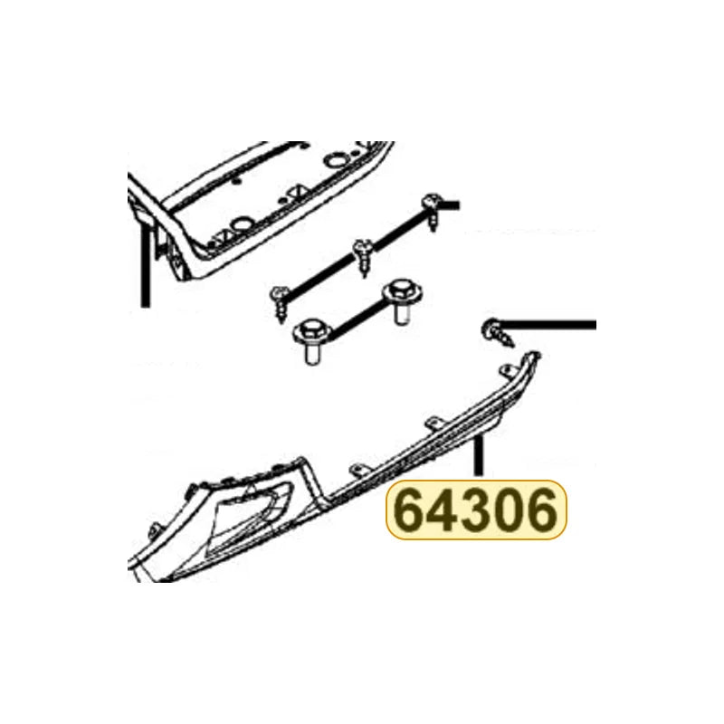 KYMCO A. Left Side Skirt 64306-ABD2-C00-66P, part location on the factory exploded-view diagram