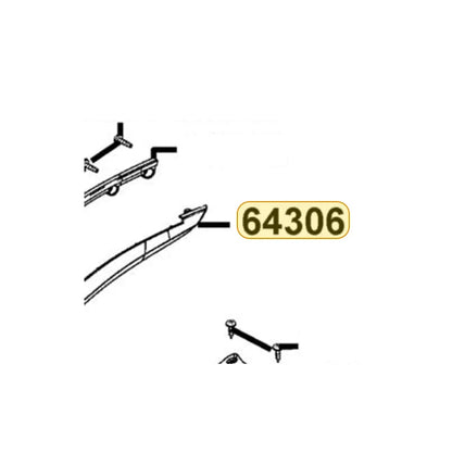 KYMCO Left Side Skirt 64306-ACC1-E10-1EP, part location on the factory exploded-view diagram