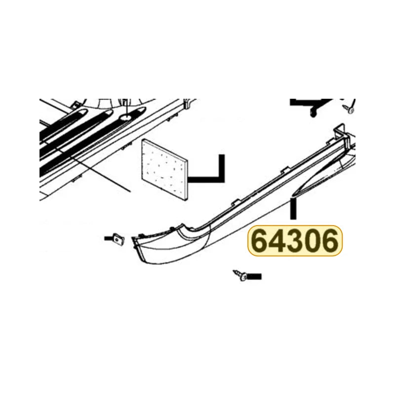 KYMCO Left Side Skirt 64306-LGR5-E10-17P, part location on the factory exploded-view diagram