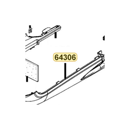 KYMCO Left Side Skirt 64306-LGR5-E10-77P, part location on the factory exploded-view diagram