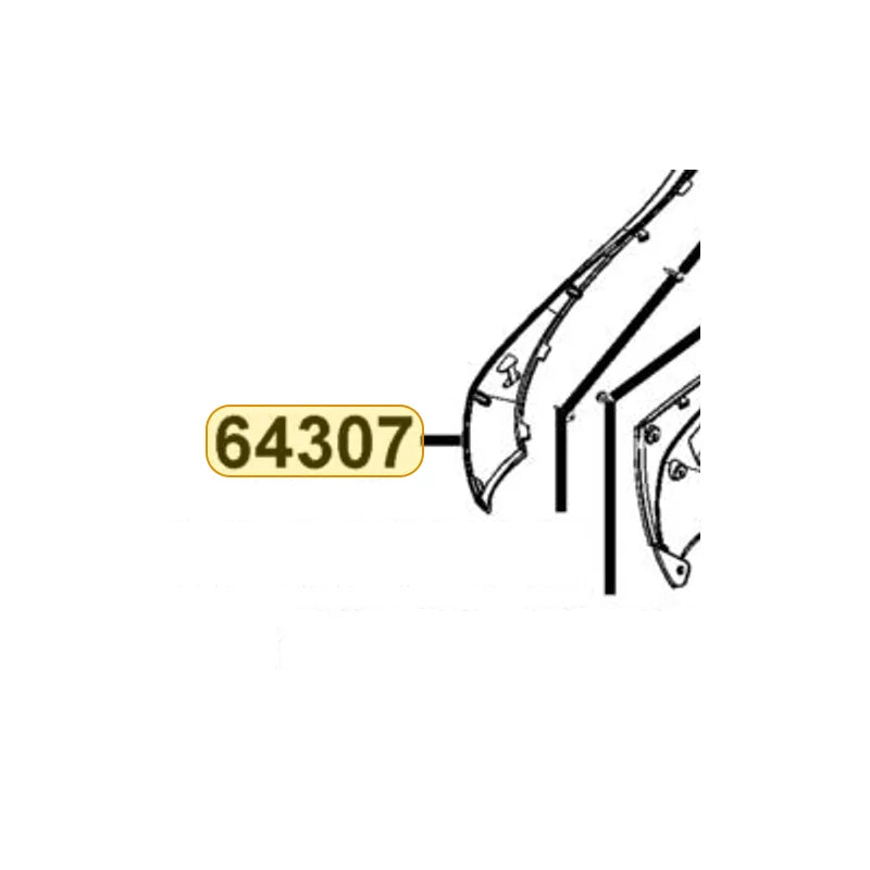 KYMCO Right Side Skirt B 64307-AEB9-E00-J1P, part location on the factory exploded-view diagram
