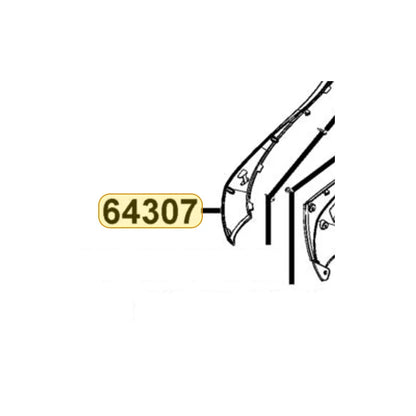 KYMCO Right Side Skirt B 64307-AEB9-E00-J1P, part location on the factory exploded-view diagram