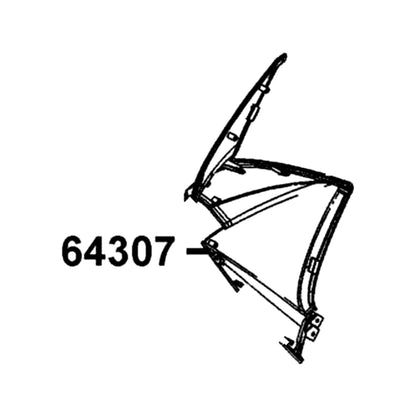 KYMCO Right Side Mold Cover 64307-ALG1-E10-2CP, part location on the factory exploded-view diagram