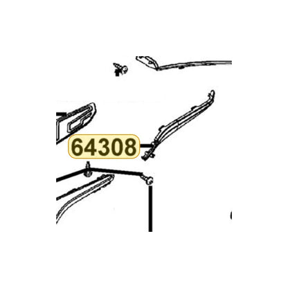 KYMCO B. Left Side Skirt 64308-ABD2-C00-66P, part location on the factory exploded-view diagram