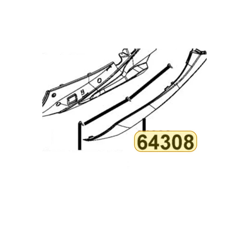 KYMCO Left Side Skirt B 64308-AEB9-E00-79P, part location on the factory exploded-view diagram