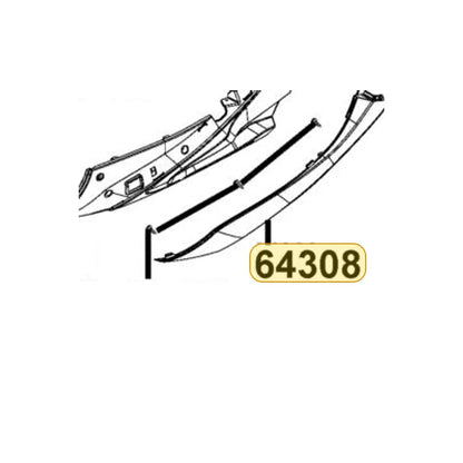 KYMCO Left Side Skirt B 64308-AEB9-E00-79P, part location on the factory exploded-view diagram