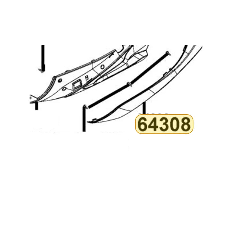 KYMCO Left Side Skirt B 64308-AEB9-E00-BHP, part location on the factory exploded-view diagram