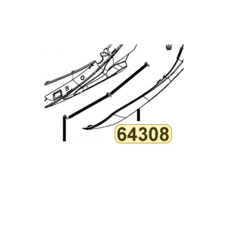 KYMCO Left Side Skirt B 64308-AEB9-E00-J1P, part location on the factory exploded-view diagram